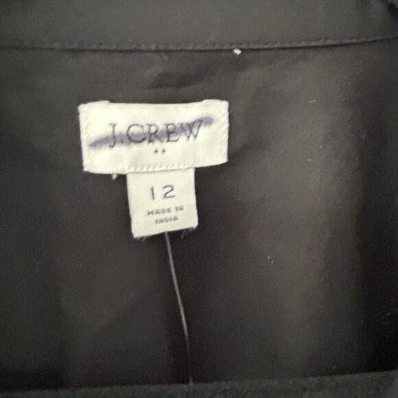 NEW J. Crew Long-sleeve Poplin Shirt-dress Black Sz 12 Large Minimalist Capsule - Picture 4 of 12